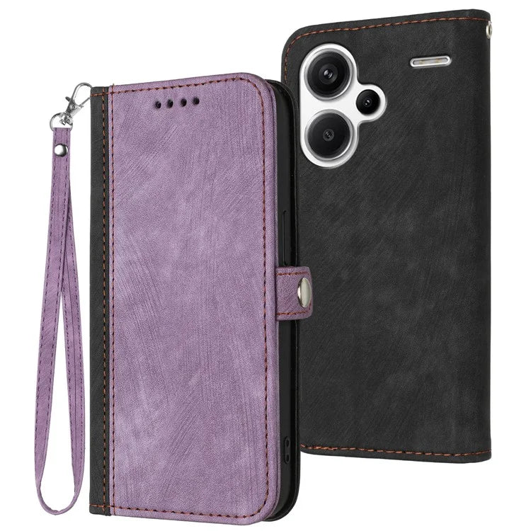 YX0020 For Xiaomi Redmi Note 13 Pro+ 5G Wallet Phone Case PU Leather Folio Flip Cover with Strap