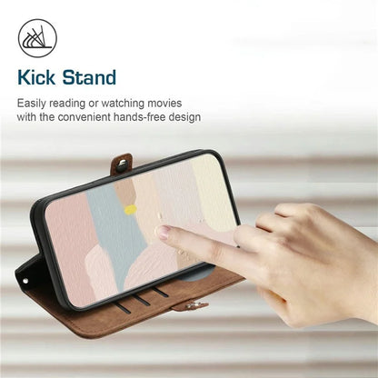 YX0020 For Google Pixel 9 Pro Protective Case PU Leather Wallet Phone Cover with Strap