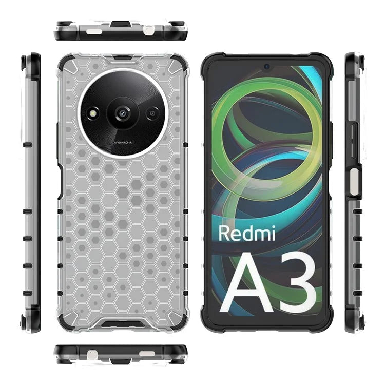 For Xiaomi Redmi A3 Cell Phone Cases Honeycomb Design TPU+PC Anti-scratch Cover
