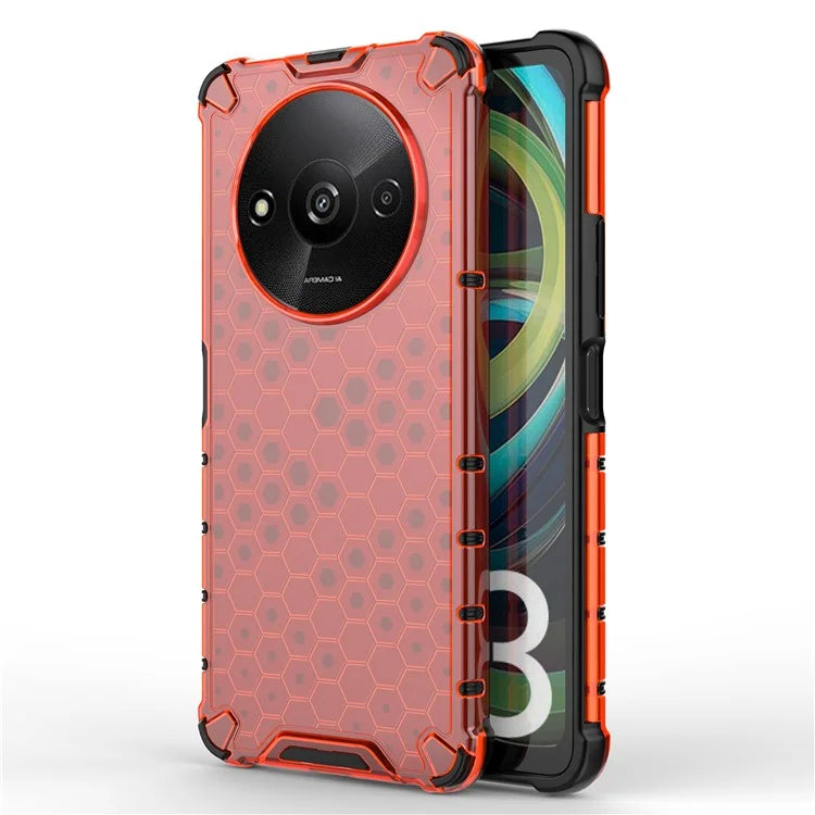 For Xiaomi Redmi A3 Cell Phone Cases Honeycomb Design TPU+PC Anti-scratch Cover