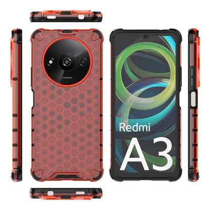 For Xiaomi Redmi A3 Cell Phone Cases Honeycomb Design TPU+PC Anti-scratch Cover