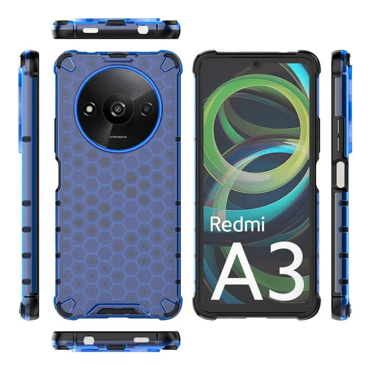 For Xiaomi Redmi A3 Cell Phone Cases Honeycomb Design TPU+PC Anti-scratch Cover