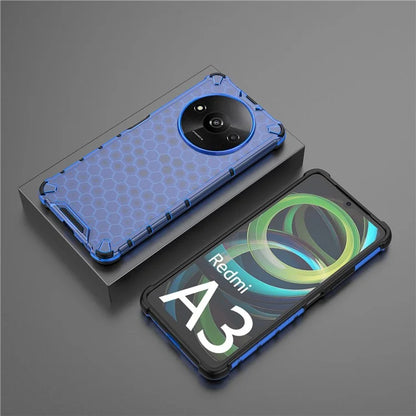 For Xiaomi Redmi A3 Cell Phone Cases Honeycomb Design TPU+PC Anti-scratch Cover