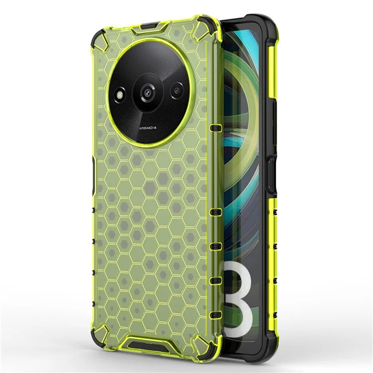 For Xiaomi Redmi A3 Cell Phone Cases Honeycomb Design TPU+PC Anti-scratch Cover