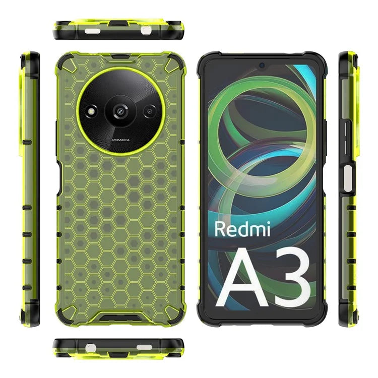 For Xiaomi Redmi A3 Cell Phone Cases Honeycomb Design TPU+PC Anti-scratch Cover
