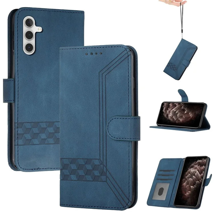 YX0010 Series for Samsung Galaxy S24+ Case Imprinted PU Leather Wallet Protective Cover