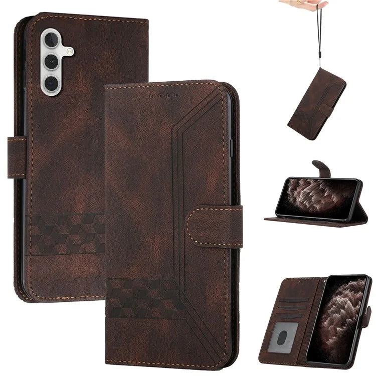 YX0010 Series for Samsung Galaxy S24+ Case Imprinted PU Leather Wallet Protective Cover