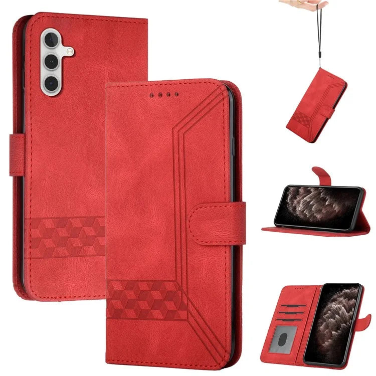 YX0010 Series for Samsung Galaxy S24+ Case Imprinted PU Leather Wallet Protective Cover
