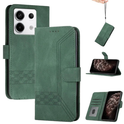 YX0010 Series for Xiaomi Redmi Note 13 Pro 5G / Poco X6 5G Magnetic Phone Case Imprinted Stand Coverish Green