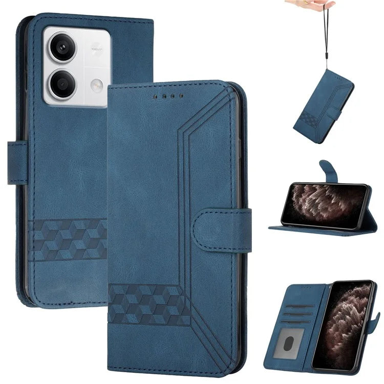 YX0010 Series for Xiaomi Redmi Note 13 4G Case Imprinted PU Leather Wallet Phone Protective Cover