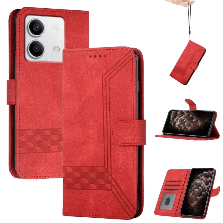 YX0010 Series for Xiaomi Redmi Note 13 4G Case Imprinted PU Leather Wallet Phone Protective Cover