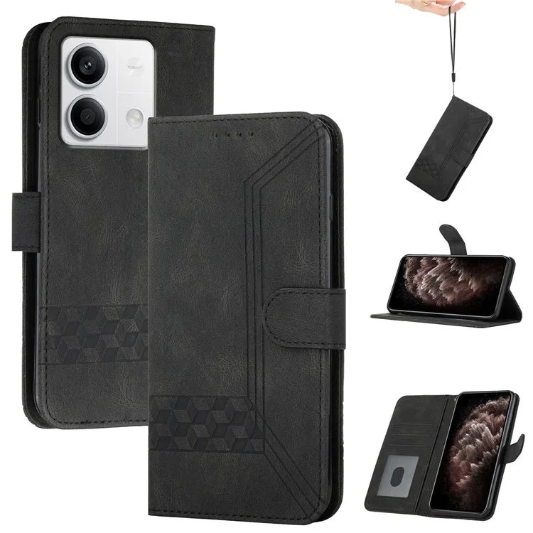 YX0010 Series for Xiaomi Redmi Note 13 4G Case Imprinted PU Leather Wallet Phone Protective Cover