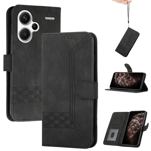 YX0010 Series For Xiaomi Redmi Note 13 Pro+ 5G Imprinted Cell Phone Wallet Cover Stand PU Leather Case