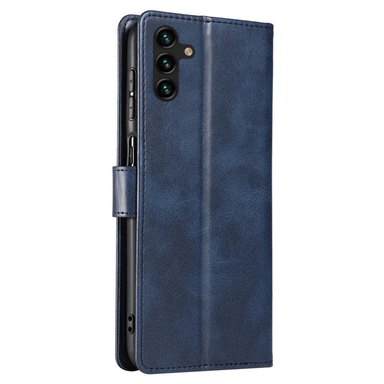 For Samsung Galaxy A24 4G (162.1 x 77.6 x 8.3mm) Wallet Case Calf Texture Leather+TPU Phone Cover
