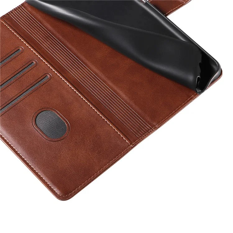 For Samsung Galaxy A24 4G (162.1 x 77.6 x 8.3mm) Wallet Case Calf Texture Leather+TPU Phone Cover