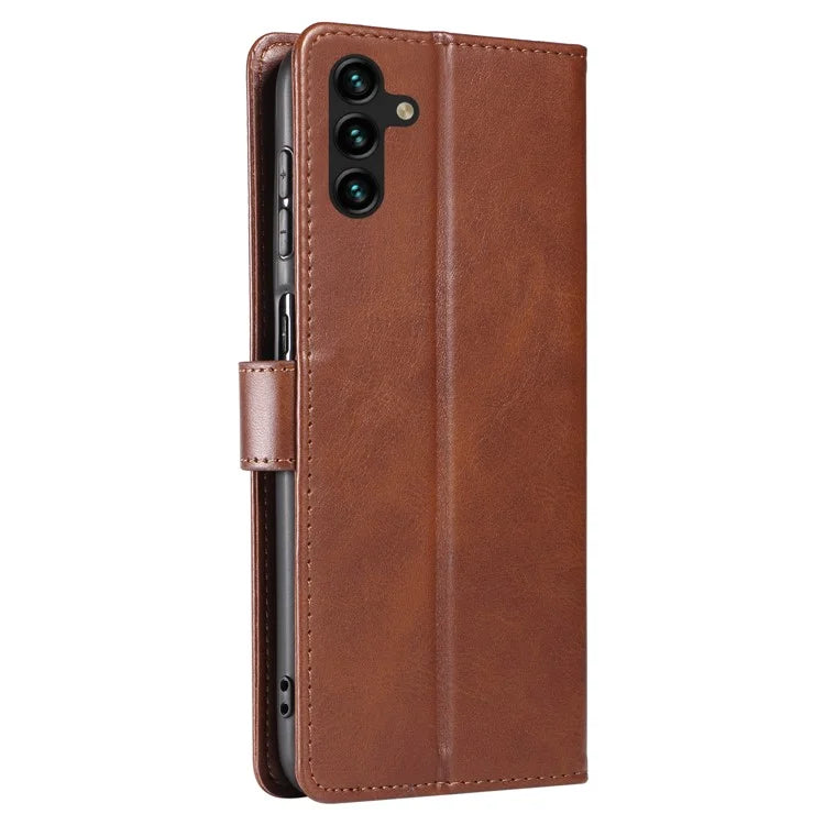 For Samsung Galaxy A24 4G (162.1 x 77.6 x 8.3mm) Wallet Case Calf Texture Leather+TPU Phone Cover