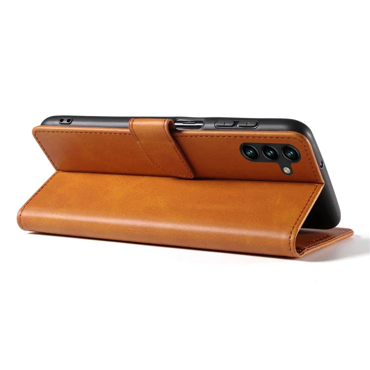 For Samsung Galaxy A24 4G (162.1 x 77.6 x 8.3mm) Wallet Case Calf Texture Leather+TPU Phone Cover