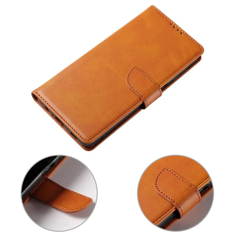 For Samsung Galaxy A24 4G (162.1 x 77.6 x 8.3mm) Wallet Case Calf Texture Leather+TPU Phone Cover