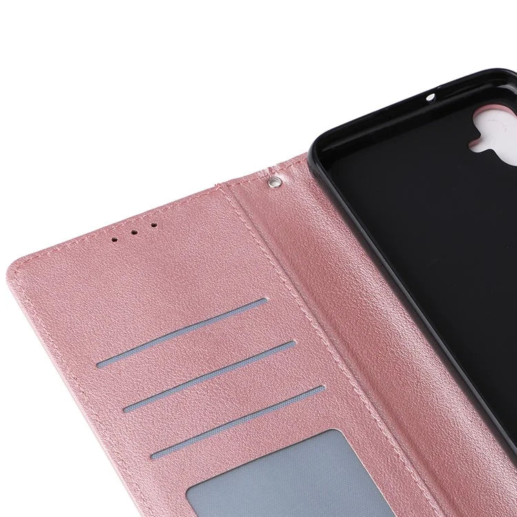 For Samsung Galaxy A05 4G Leather Case Card Slots Flip Phone Cover with Magnetic Closure