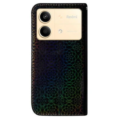For Xiaomi Redmi Note 13R Pro 5G PU Leather Phone Case Dazzling Flower Pattern Mobile Phone Cover