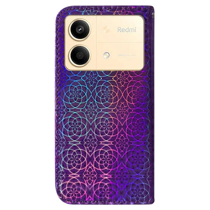 For Xiaomi Redmi Note 13R Pro 5G PU Leather Phone Case Dazzling Flower Pattern Mobile Phone Cover