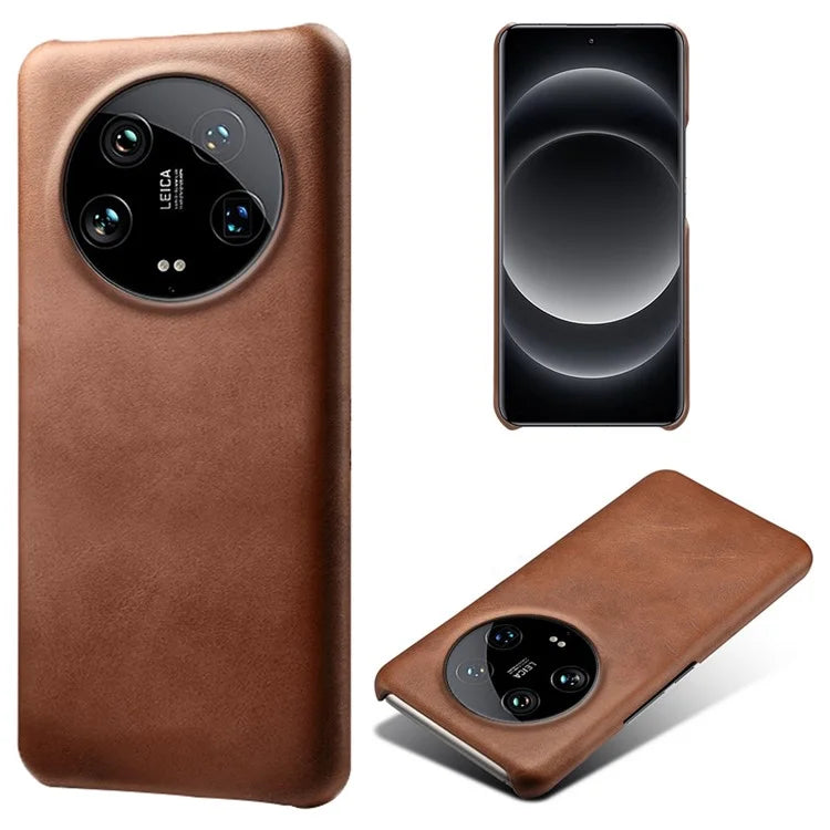 For Xiaomi 14 Ultra Shockproof PU Leather+PC Mobile Phone Cover Calf Texture Case
