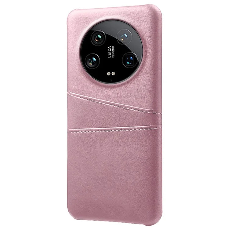 For Xiaomi 14 Ultra Mobile Phone Case PU Leather Coated PC Cover with 2 Card Slots