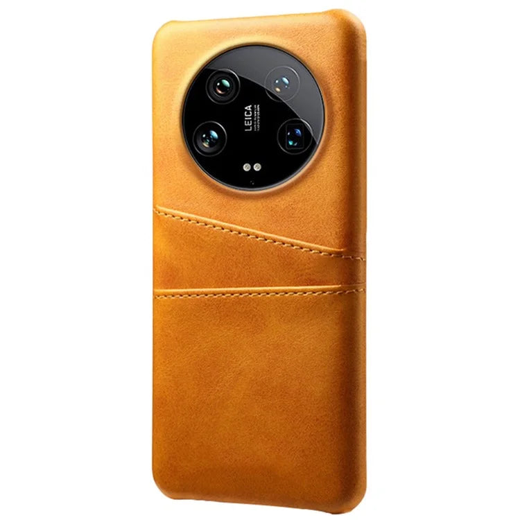 For Xiaomi 14 Ultra Mobile Phone Case PU Leather Coated PC Cover with 2 Card Slots
