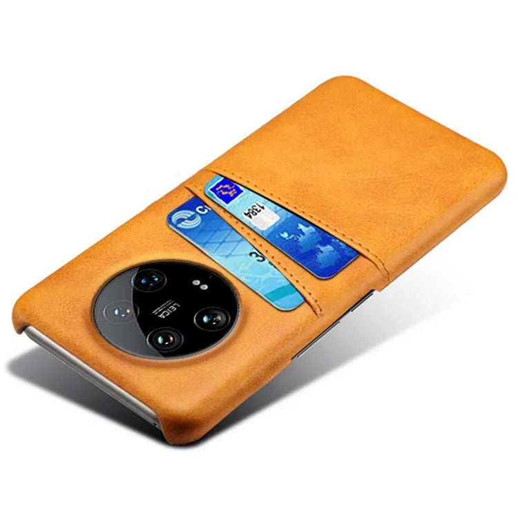 For Xiaomi 14 Ultra Mobile Phone Case PU Leather Coated PC Cover with 2 Card Slots