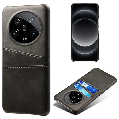 For Xiaomi 14 Ultra Mobile Phone Case PU Leather Coated PC Cover with 2 Card Slots