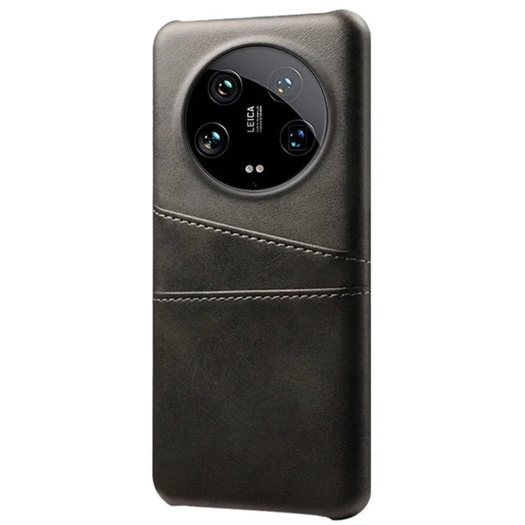 For Xiaomi 14 Ultra Mobile Phone Case PU Leather Coated PC Cover with 2 Card Slots