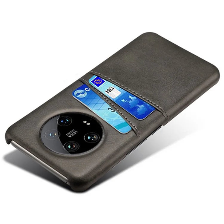 For Xiaomi 14 Ultra Mobile Phone Case PU Leather Coated PC Cover with 2 Card Slots