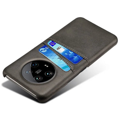 For Xiaomi 14 Ultra Mobile Phone Case PU Leather Coated PC Cover with 2 Card Slots