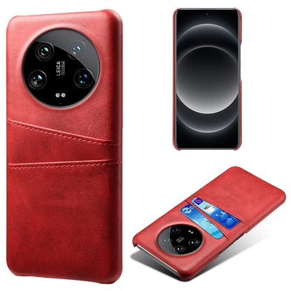 For Xiaomi 14 Ultra Mobile Phone Case PU Leather Coated PC Cover with 2 Card Slots