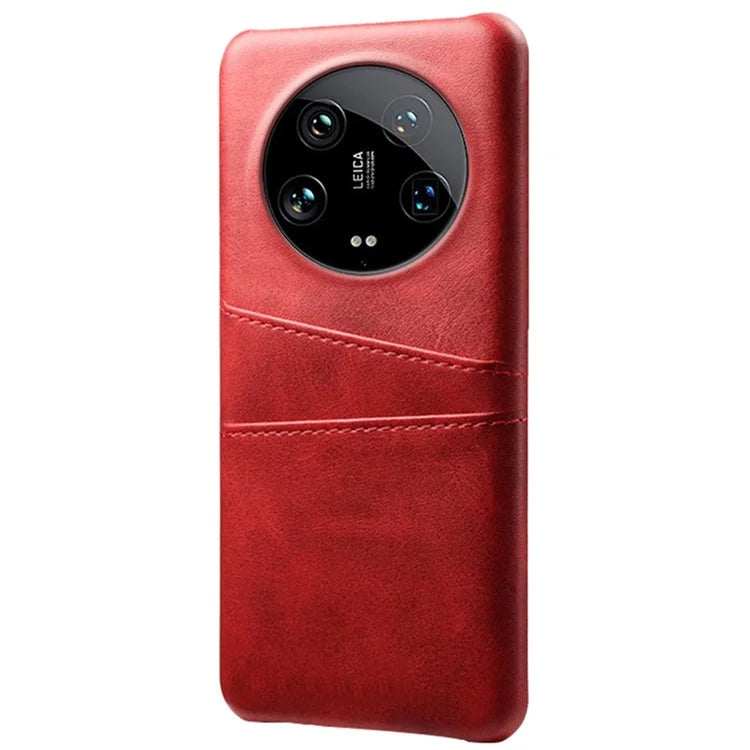 For Xiaomi 14 Ultra Mobile Phone Case PU Leather Coated PC Cover with 2 Card Slots