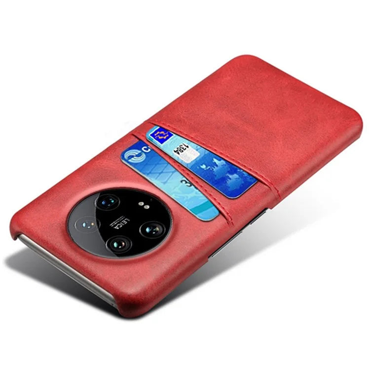 For Xiaomi 14 Ultra Mobile Phone Case PU Leather Coated PC Cover with 2 Card Slots