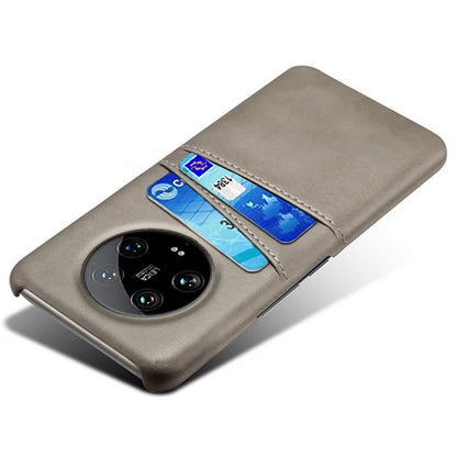 For Xiaomi 14 Ultra Mobile Phone Case PU Leather Coated PC Cover with 2 Card Slots