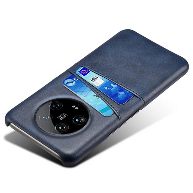 For Xiaomi 14 Ultra Mobile Phone Case PU Leather Coated PC Cover with 2 Card Slots