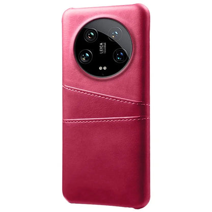 For Xiaomi 14 Ultra Mobile Phone Case PU Leather Coated PC Cover with 2 Card Slots