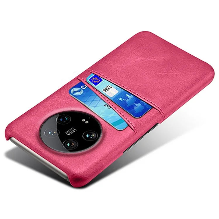 For Xiaomi 14 Ultra Mobile Phone Case PU Leather Coated PC Cover with 2 Card Slots
