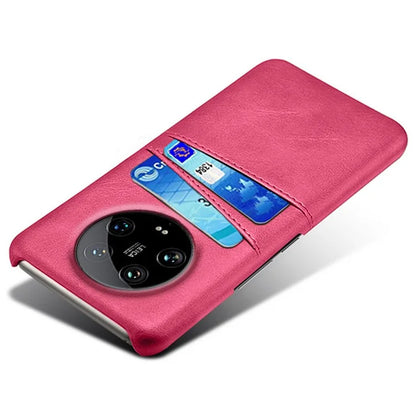 For Xiaomi 14 Ultra Mobile Phone Case PU Leather Coated PC Cover with 2 Card Slots