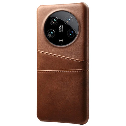 For Xiaomi 14 Ultra Mobile Phone Case PU Leather Coated PC Cover with 2 Card Slots