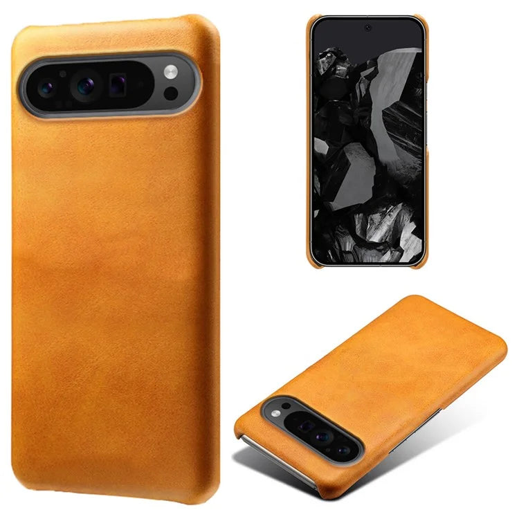 For Google Pixel 9 Pro Calf Texture Case PU Leather+PC Mobile Phone Cover