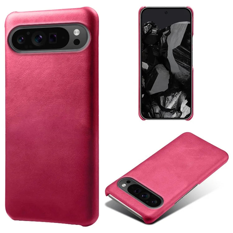 For Google Pixel 9 Pro Calf Texture Case PU Leather+PC Mobile Phone Cover
