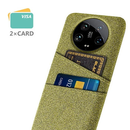 For Xiaomi 14 Ultra Case Cloth Texture Hard PC Phone Cover with Dual Card Slots
