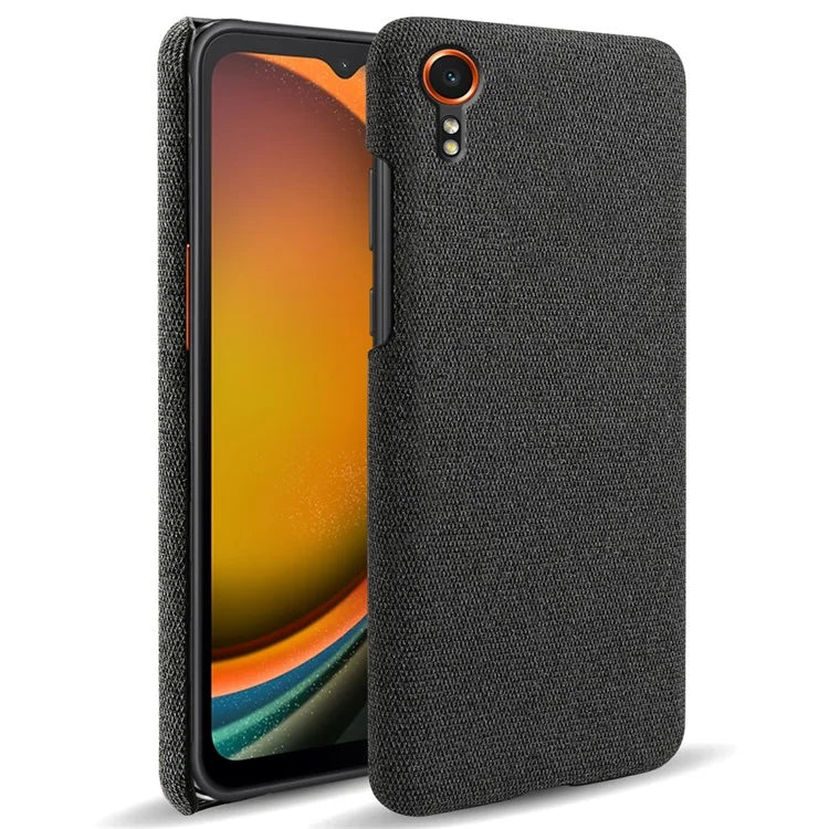 For Samsung Galaxy Xcover 7 Case Fabric Cloth Texture Solid Color Design Back Phone Cover