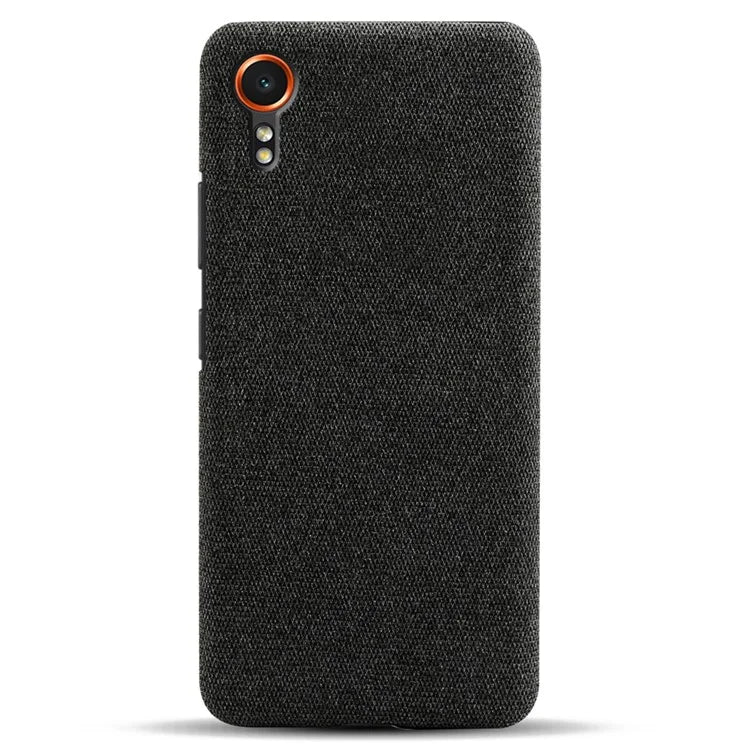 For Samsung Galaxy Xcover 7 Case Fabric Cloth Texture Solid Color Design Back Phone Cover