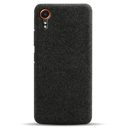 For Samsung Galaxy Xcover 7 Case Fabric Cloth Texture Solid Color Design Back Phone Cover