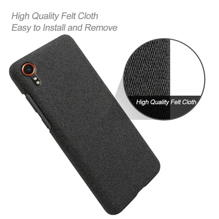 For Samsung Galaxy Xcover 7 Case Fabric Cloth Texture Solid Color Design Back Phone Cover