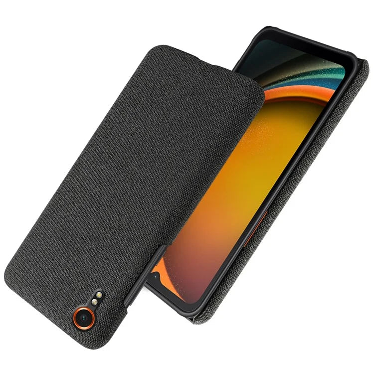 For Samsung Galaxy Xcover 7 Case Fabric Cloth Texture Solid Color Design Back Phone Cover
